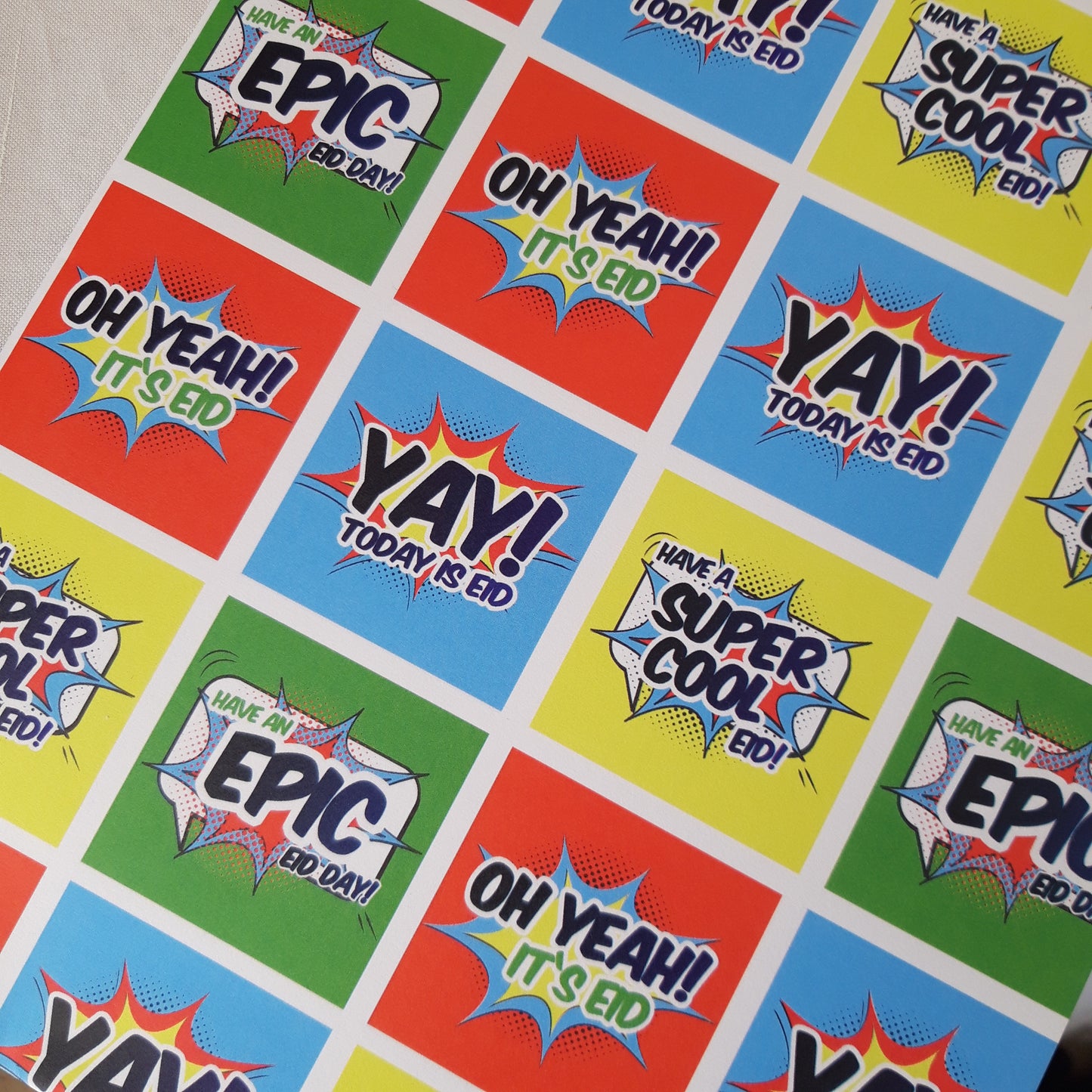 Comic Book Eid Wrapping paper