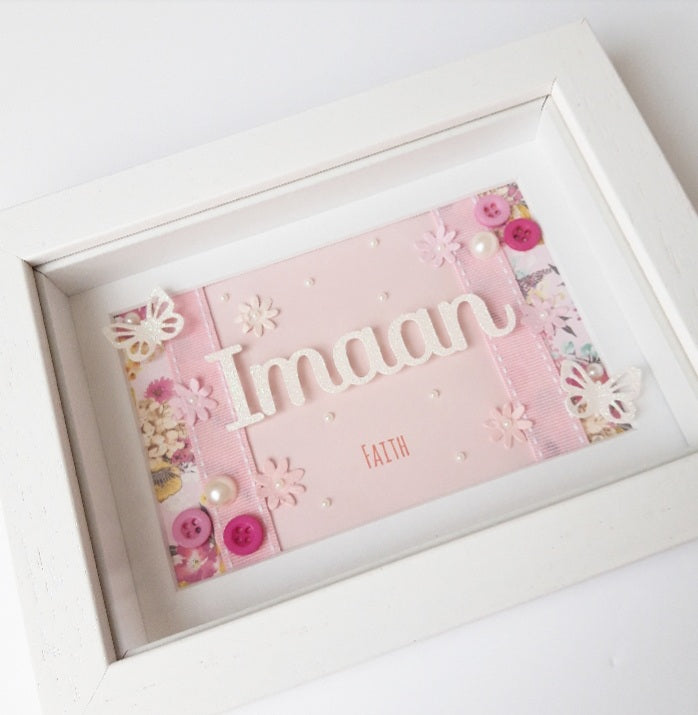 Girls Pink Name frame