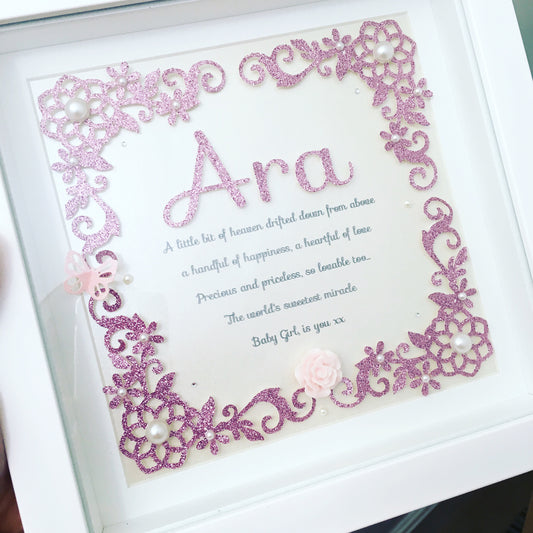 Heart full of Love Baby girl Frame