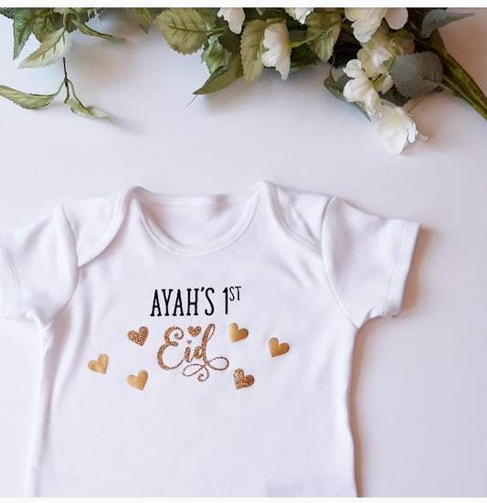1st Eid Baby Vest - With name (Girls)