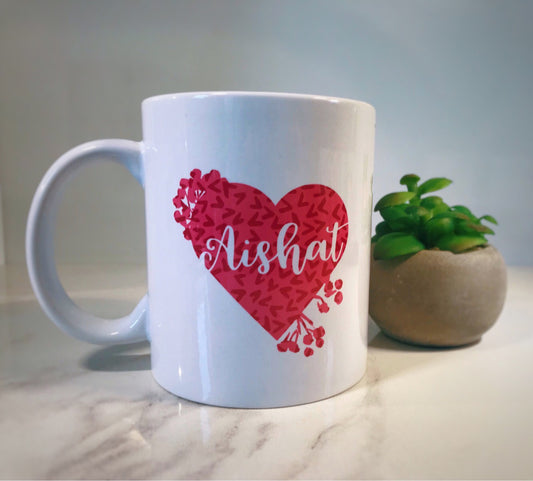 Personalised Heart Name Mug