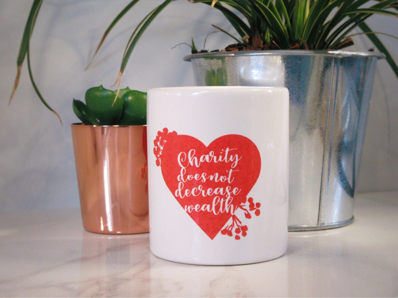 Red Heart Charity Money Jar
