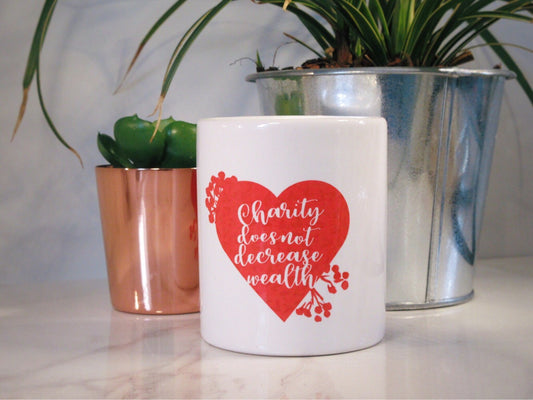 Red Heart Charity Money Jar