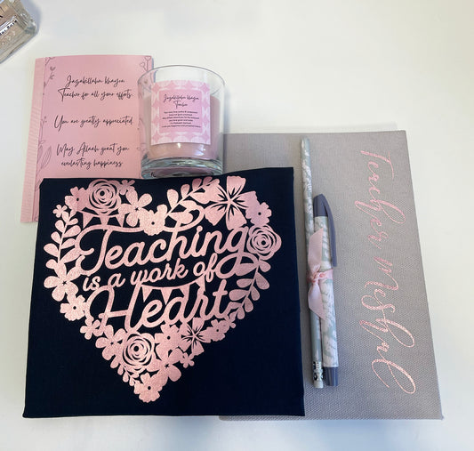 Teacher Tote Bag - Navy Blue & Rose Gold