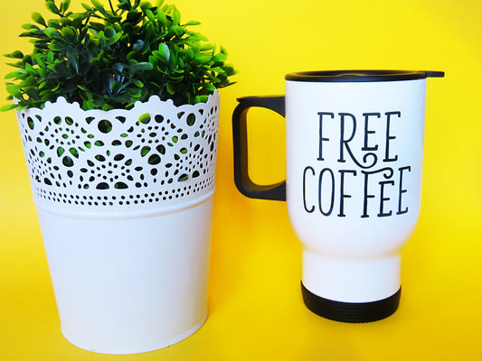 Quirky Quote Stainless Steel White Travel Mug