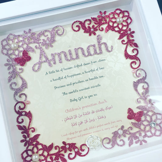 Heart full of Love Baby girl Frame-Mixed colours