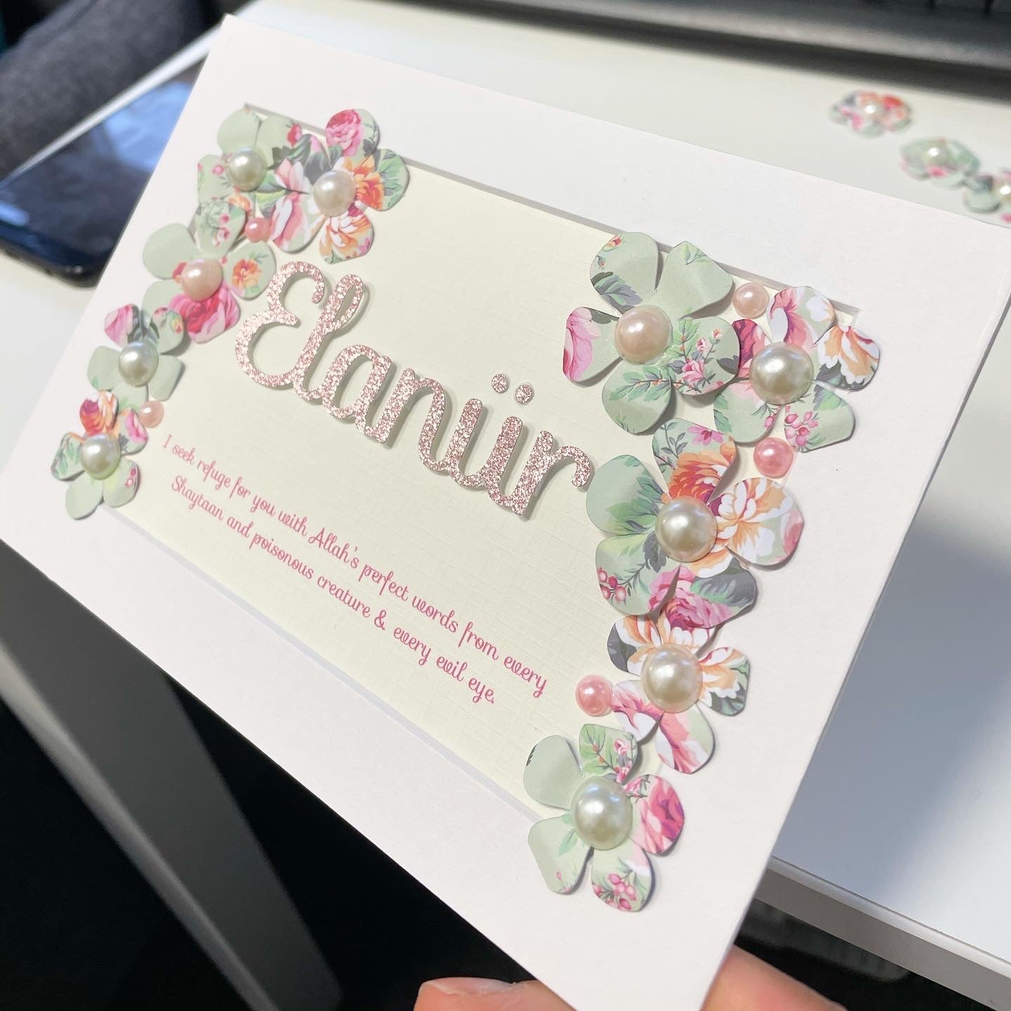 Girls Floral Personalised Name Frame