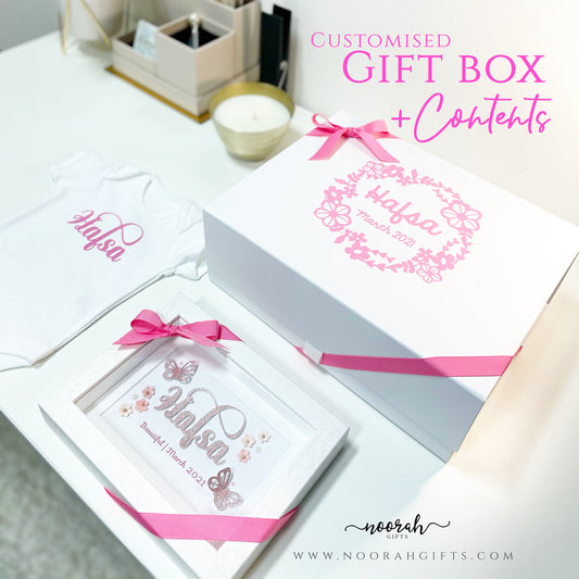 Girls Personalised Baby Box + Contents
