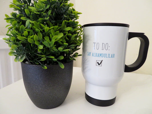 Alhamdulilah - Stainless Steel White Travel Mug