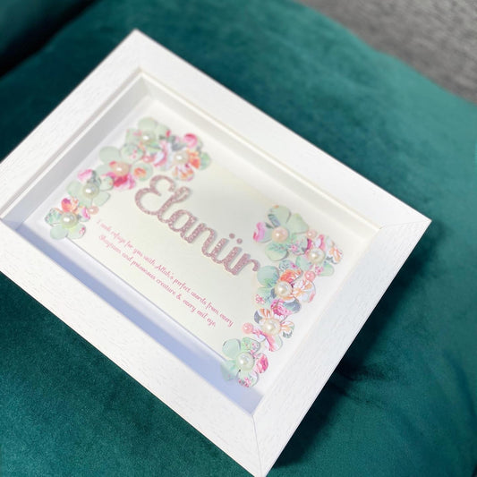Girls Floral Personalised Name Frame
