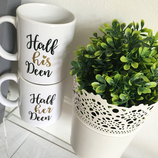New Half His and Her Deen Mug Set