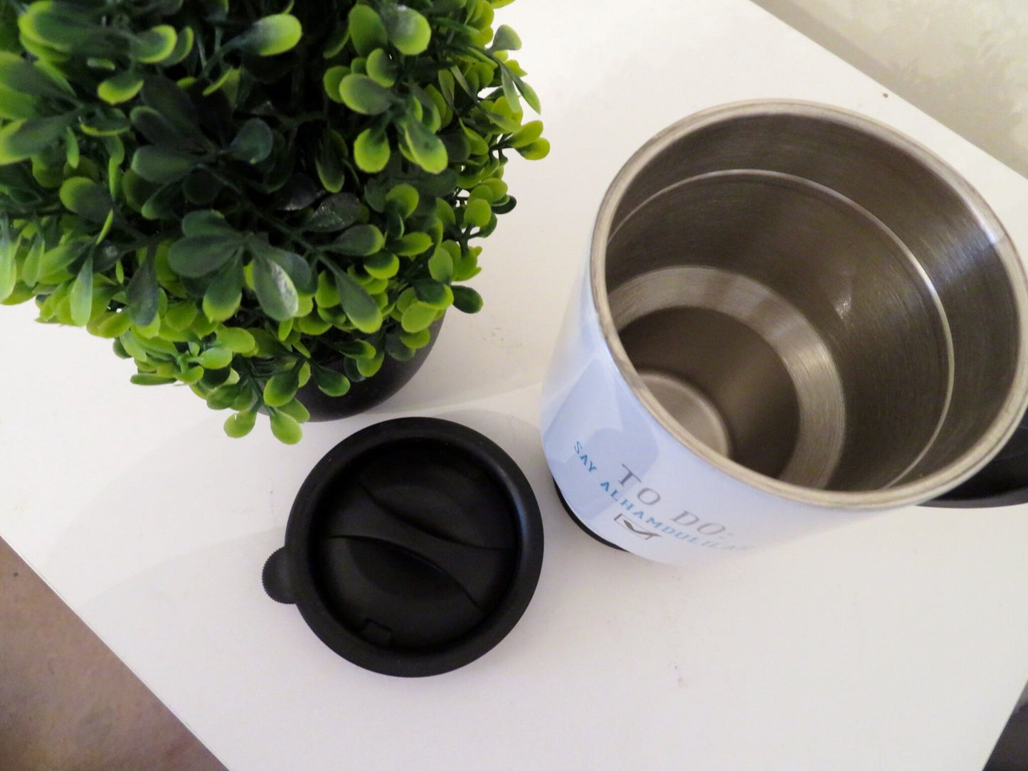 Alhamdulilah - Stainless Steel White Travel Mug