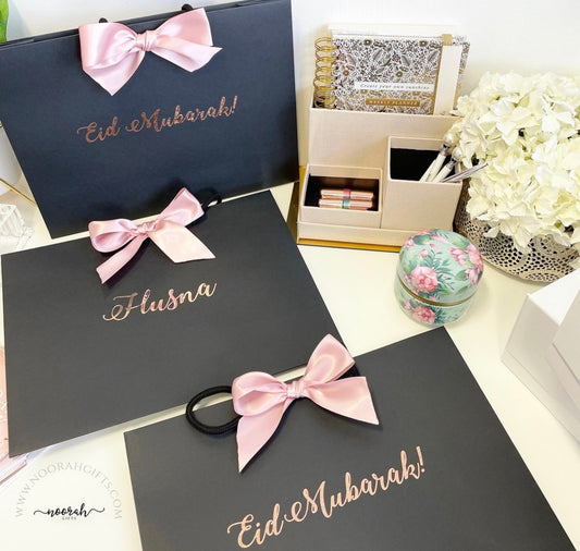 Personalised Gift bag | Black & Rose Gold Gift bag